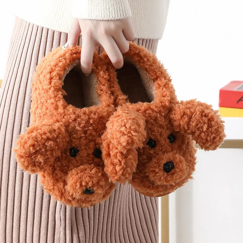 Fleece-Lined Dog Indoor Slippers