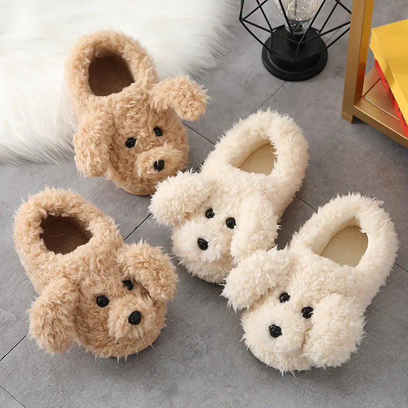 Fleece-Lined Dog Indoor Slippers