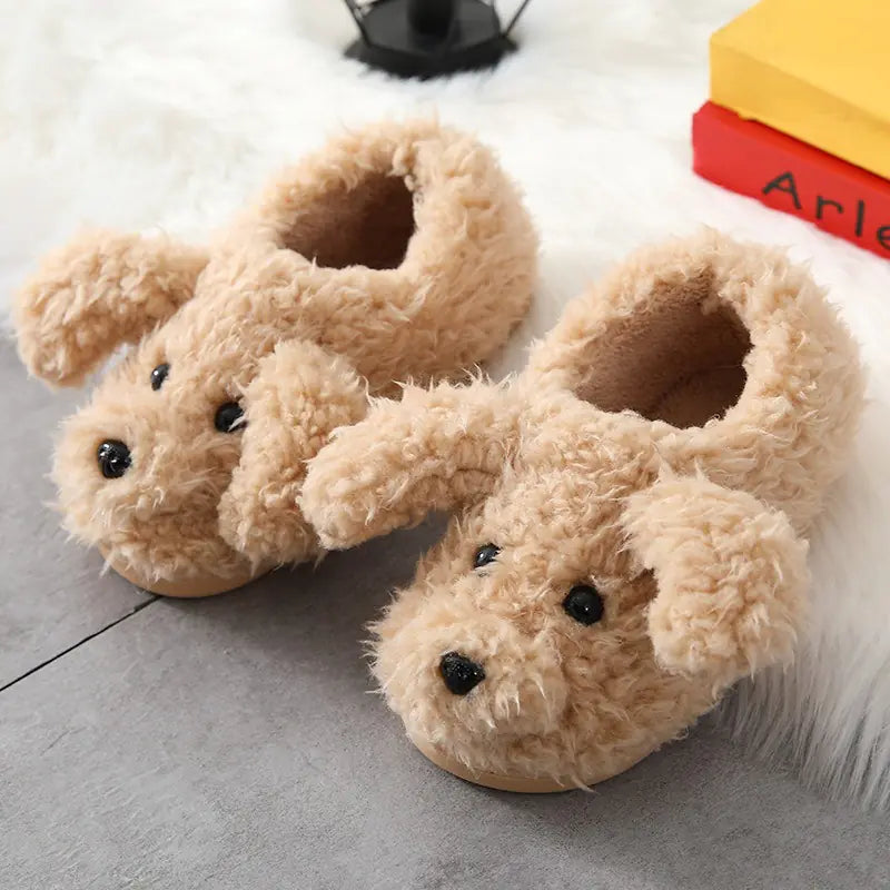 Fleece-Lined Dog Indoor Slippers