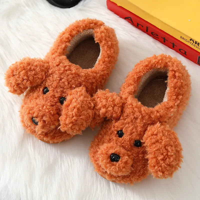 Fleece-Lined Dog Indoor Slippers