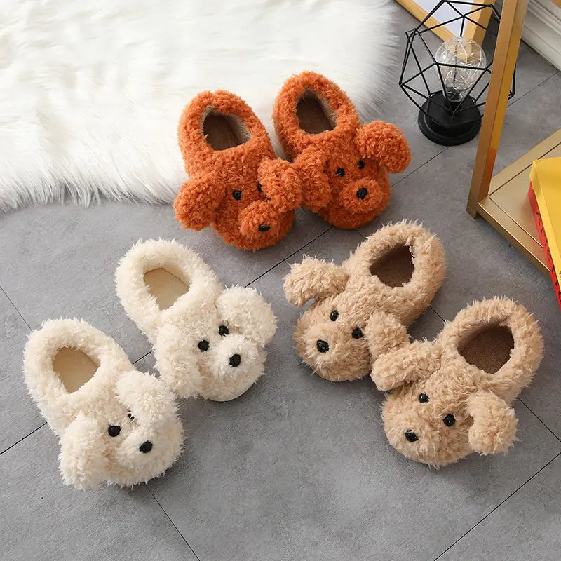 Fleece-Lined Dog Indoor Slippers