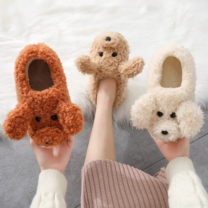 Fleece-Lined Dog Indoor Slippers
